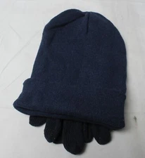 Family Maid Men's Winter Beanie & Gloves NC3 Navy Blue One Size Fits Most NWT