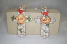 U PICK HOLIDAY Cross Ornament Cardinal LOVE Noel 5" Tall Hang DECOR Collect