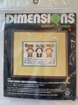 Dimensions Needlepoint Elegant Ornaments Tree Plasticpoint Kit #3537 1982 New
