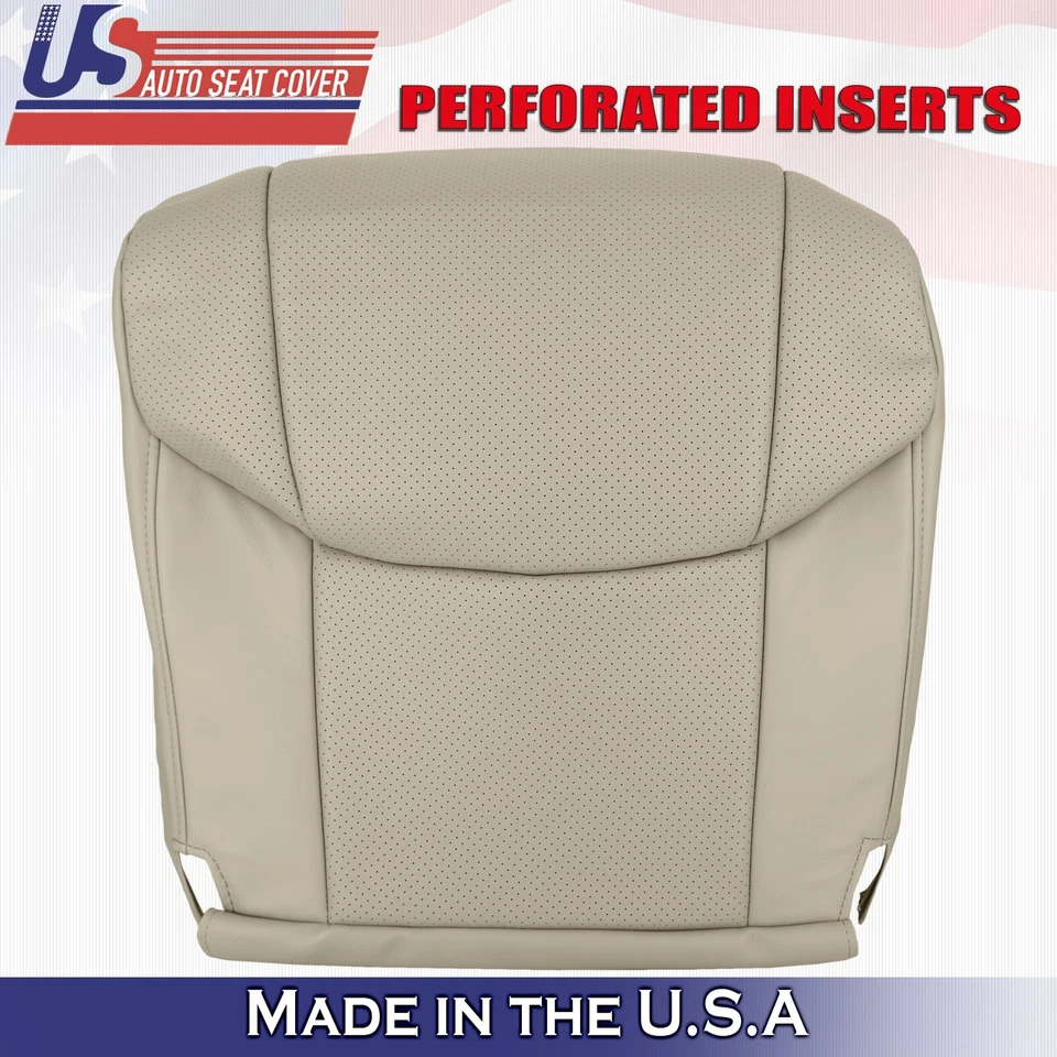 2005 2006 For Toyota Avalon Driver Side Bottom Perforated Leather Seat Cover Tan - Image 2 of 4