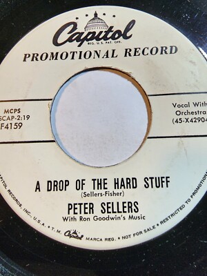 PETER SELLERS.  I'M SO ASHAMED  /  A DROP OF THE HARD STUFF- PROMO VG+ F254