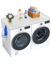 Washer Dryer Countertop 54" x 27" Wooden Washer and Dryer Topper White