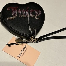 Juicy Couture LIQUORICE OMBRE STONE BE CLASSIC II HEART Gold ZIP AROUND NEW look
