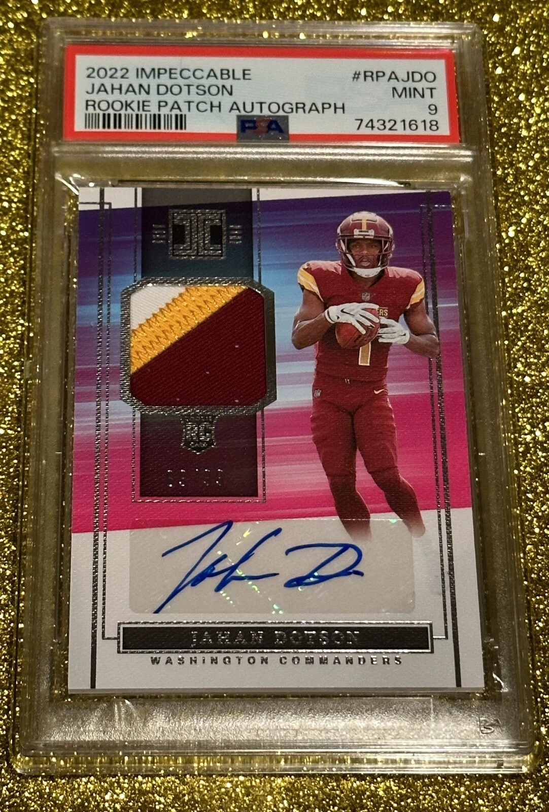 Jahan Dotson Panini Impeccable Rookie Patch Autographs #RPAJDO Base