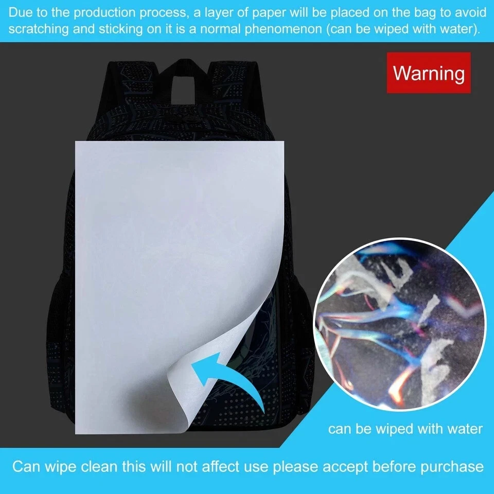 Mochila 3 PIEZAS para Niños 16 Pulgadas Niños Azul Dragón de Fuego Mochilas Preescolares... Foto 4 de 4