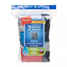 NEW Hanes Boy's Tagless Boxer Briefs 7 Pack Size S/P 6-8 