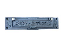 Antiker Briefschlitz Briefeinwurf Briefklappe Gusseisen für Briefe und Zeitungen