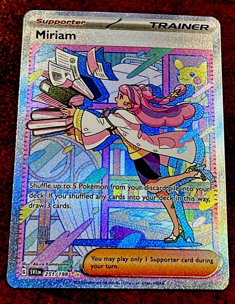 251 198 pokemon card Pokemon: Miriam - 251/198 - Scarlet & Violet PSA 10 Miriam (SIR) Scarlet