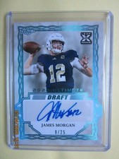JAMES MORGAN 2020 Leaf 8/25 OR 18/25 Ultimate Draft XRC BLUE #BA-JM1 - NY JETS