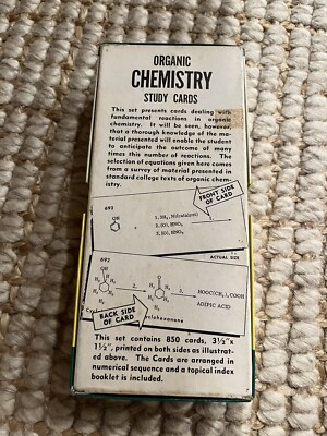 Organic Chemistry Study Cards by Vis-Ed Visual Education Scientific Edu Vintage