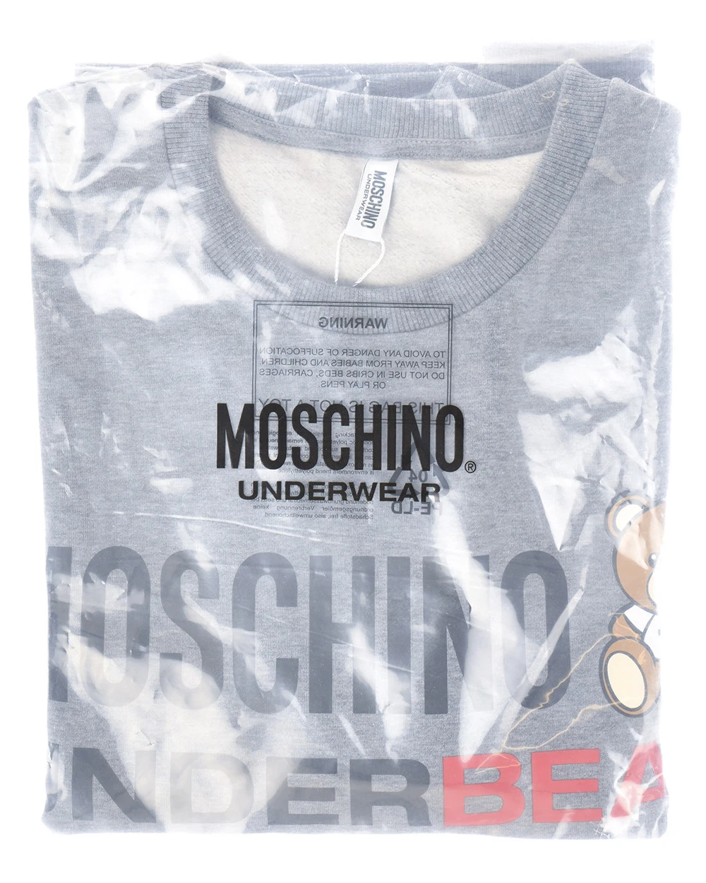 Felpa Moschino Underwear Sweatshirt Hoodie Cotone Uomo Grigio A17068104 506