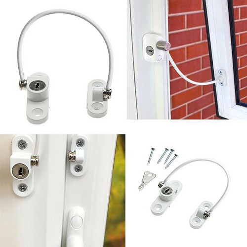 2/4X Window Door Restrictor Child Baby Safety Security Lock Cable Catch Wire UK - Picture 8 of 14