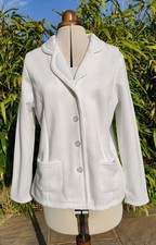 NEW Damart Women's White Blazer Jacket Size 14 stretchy soft cosy fleecy smart