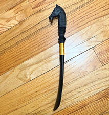 Vintage Horse Head handle Shoehorn Black Gold Collar Japan