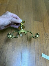 Virginia Metalcrafters Brass Double Jamb Hook With Finials Vintage