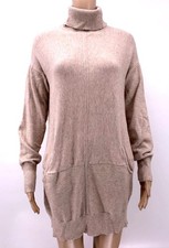 Culture Phit Women's Beige Turtleneck Long Sleeve Sweater Dress Size XS