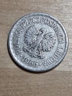 Poland 1 Zloty coin, 1966. Y# 49.1, aluminum. The White Eagle coat of arms. — photo 4