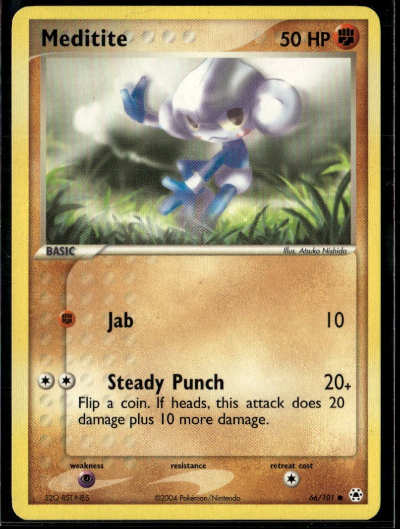 Meditite 66/101 Common Hidden Legends LP Pokemon Card