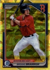2024 Bowman Chrome Sapphire Prospects Yellow Ref #BCP95 Brooks Brannon /75 BB