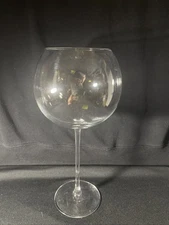 Clear Bubble Shaped Goblet 10 1/4 Inches High And 5 Inches Wide