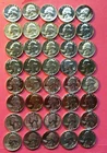 MIXED ROLL OF 40 SILVER PROOF WASHINGTON QUARTERS. 1953-1963. STUNNING