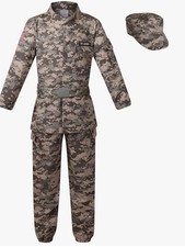 Army Costume for KidsCamouflage Military Soldier Uniform for Boys Halloween Role