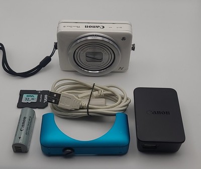Canon Powershot N White Compact Digital Camera Zoom Lens *VERY GOOD* W 32gb SD