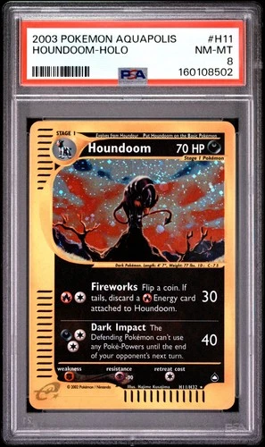 Houndoom Holo H11/147 PSA 8 Aquapolis Pokemon Card
