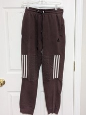 Mens Adidas Climalite Tapered Cotton Blended Jogger Maroon Pants Medium