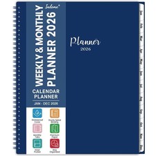 2026 Planner - Jan 2026 - Dec 2026, 2026 Weekly 9"x11", Blue-purple