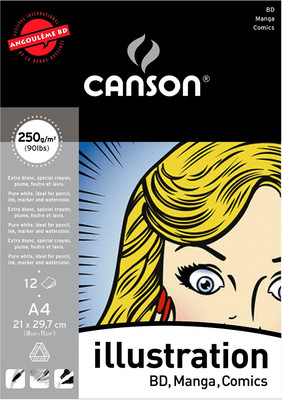 Block Glued Illustration/Bd A4 12 Sheets 8.8oz/m2 Canson
