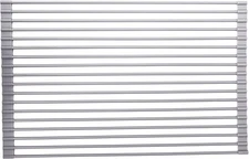 True & Tidy, Multi-Purpose Over The Sink Roll-Up Drying Rack, DR-881, Gray