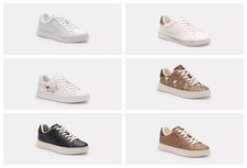 Coach Women High Line Leather Low Top Sneaker In Signature Design