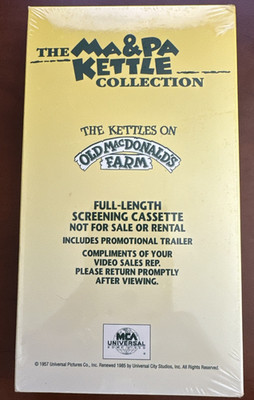 The Kettles on Old MacDonald s Farm VHS 1995 Promo Screener Sealed MCA Rare