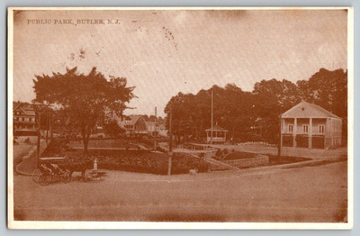 #ad Postcard Public Park Butler N. J. Reprint $3.99