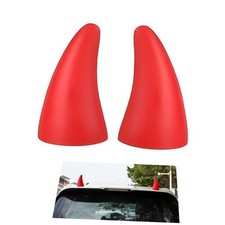 Car 3D Devil Horns Sticker, Easily Identifiable Sticker for Front 2 PCS Red