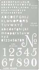 No.422 Metal Stencil, Tiny Letters, Normografo, Pyrography, Wood Burning, 1 PCS,