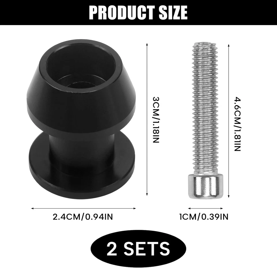 M8 Nottolini Cavalletto Moto CNC, 2 Pezzi Protezione Braccio Oscillante 8Mm per  - Immagine 2 di 4