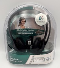 Logitech Wired USB On-Ear Stereo Headphones with Mic Black PC Laptop: Sealed