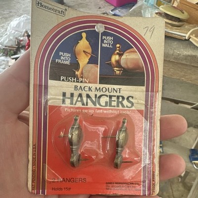 Homecraft Push-Pin Back Mount Picture Hangers 2 Pack 15 lb Metal Silver