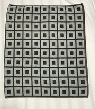 EUC Better Homes Gardens - 48 x 28 bath towel - Aqua Brown Check -Cotton