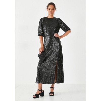 Hush A-Line Midi Dress UK18 in Black RRP £129