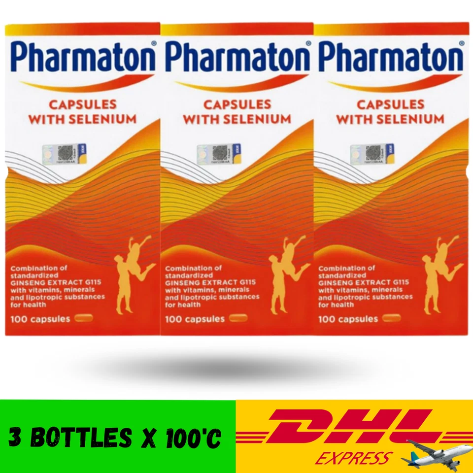 Suplemento energético de selênio 3X Pharmaton Ginseng G115 100 cápsulas [300'c] novo - Imagem 2 de 4