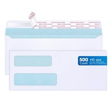  10 Envelopes Security Self Seal, 500 Count Mailing Envelopes with Double Win...