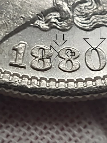 1880-S Morgan Silver Dollar UNC VAM 12 Checkmark 8/7 Blast White & Lustrous