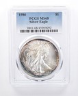 1986 American Silver Eagle MS68 PCGS Peripheral Tone a8119 — photo 1