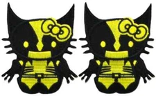 Wolverine Hello Kitty Embroidered Kitty Patch  | 2PC iron on or sew on 3"x2.25"