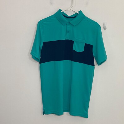 Under Armour Boys Shirt XL Blue Stripe Loose Fit Lose Fit Heatgear Golf  Polo