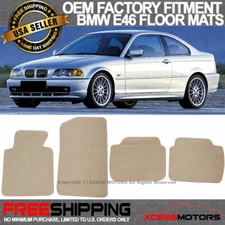 99-06 E46 3-Series M3 Front & Rear Beige Floor Mats Carpet 4PCS Nylon FOR: (BMW)