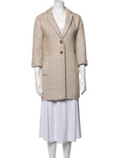 Kate Spade Pale Pink Cotton Bow Neck Big Button Coat Size S Uk